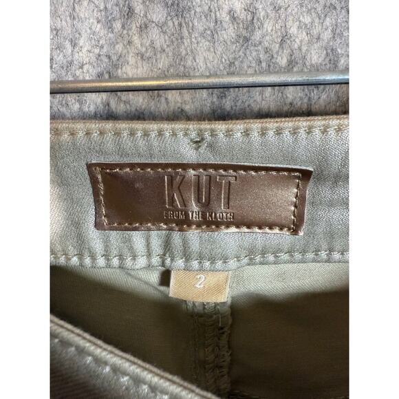 Kut From The Kloth NEW Shiny Gold Sz 2 High Rise Charlize Fab Ab Cigarette Leg - Picture 6 of 10